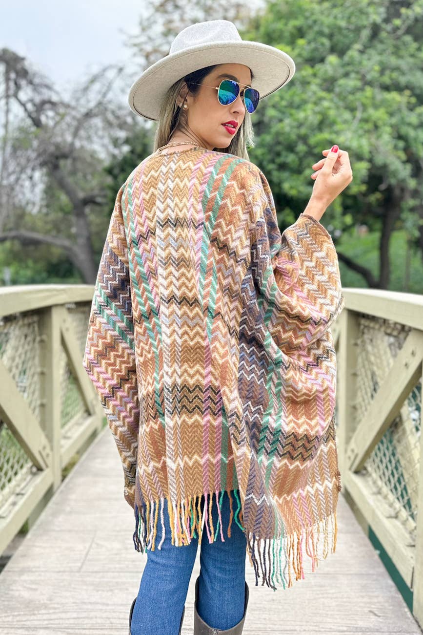 Ruana Boho Chevron Print