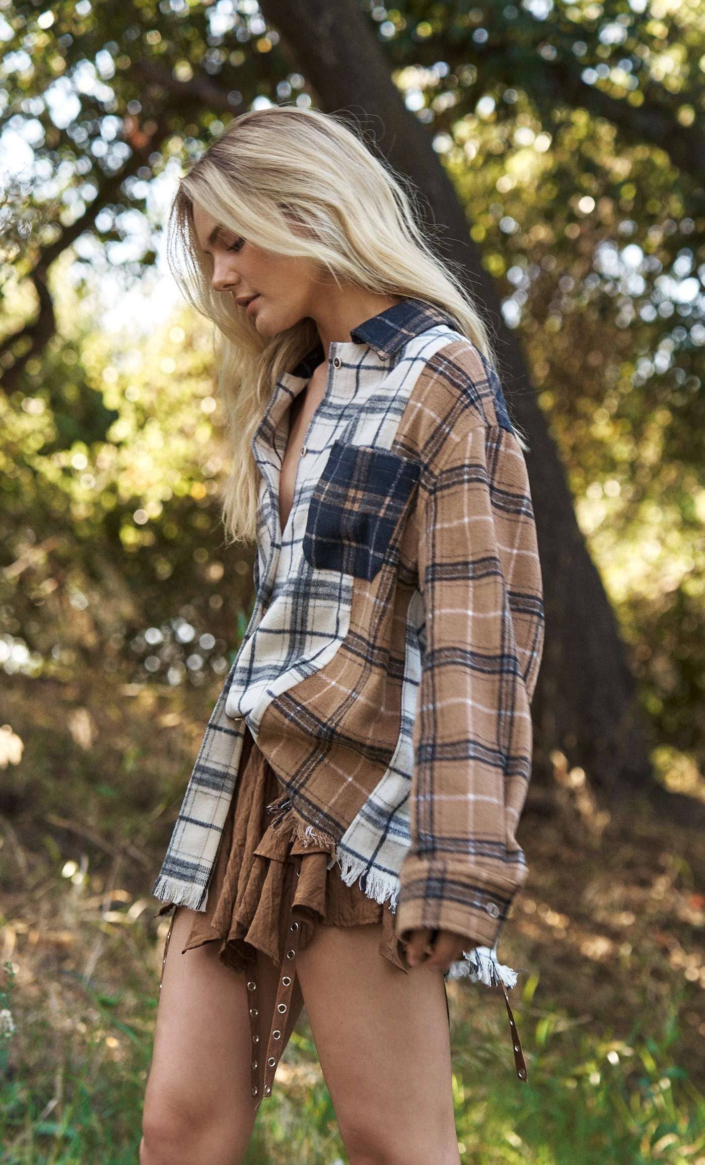 Shacket Plaid Color Block