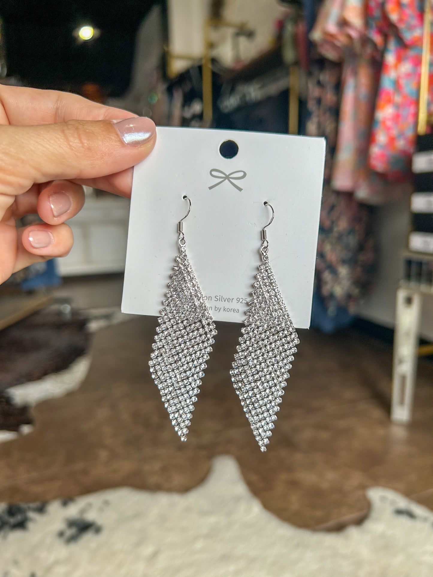 Earrings Rhinestone Dangle