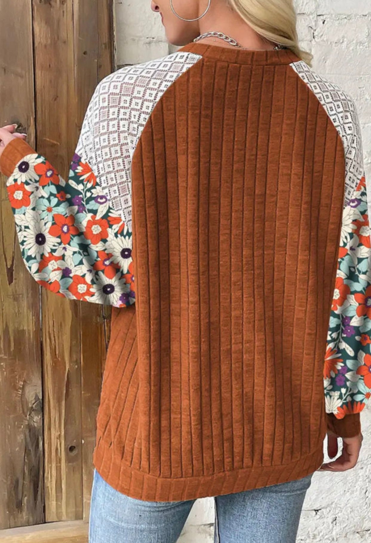 Top Floral Lace Patchwork