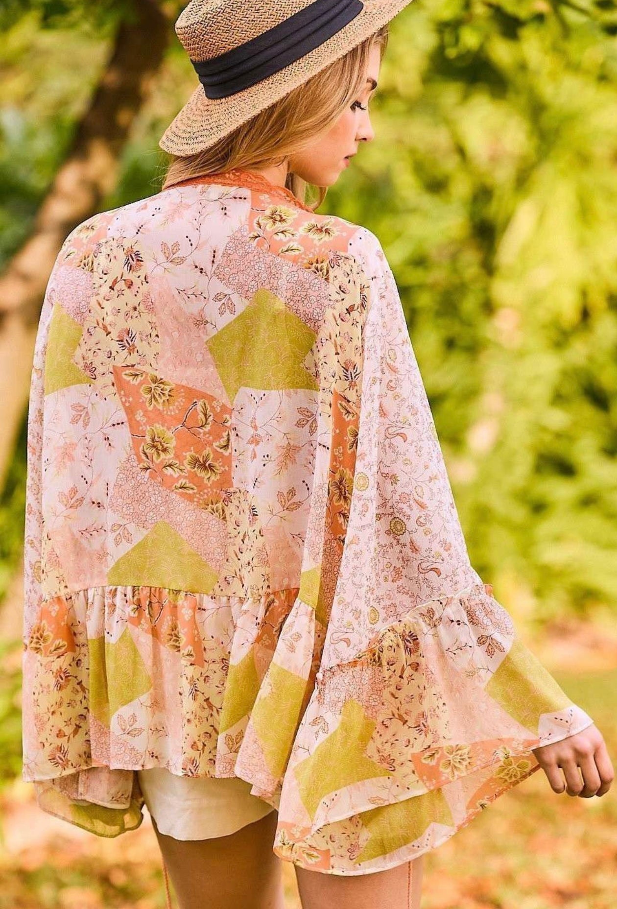 Kimono Boho Ruffle Sleeve