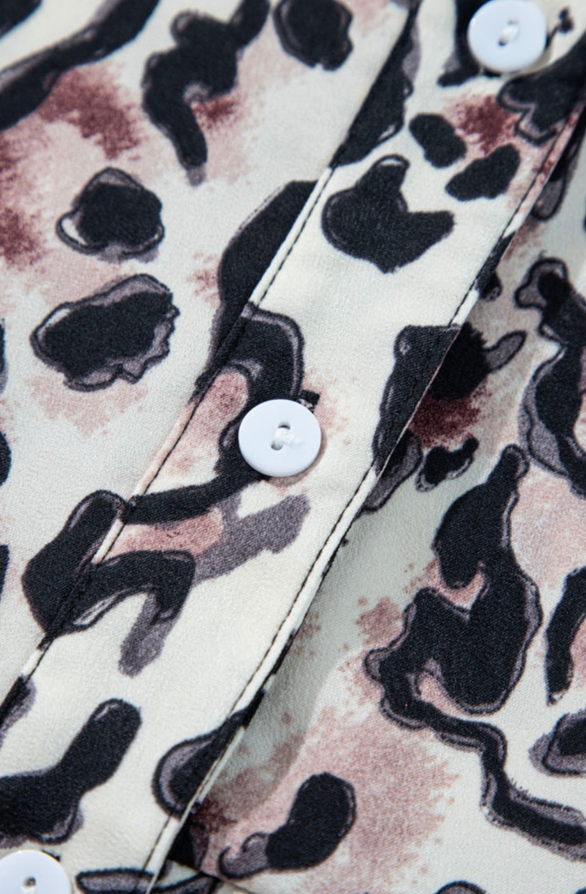Dress Leopard 3/4 Sleeve Ruffle Hem
