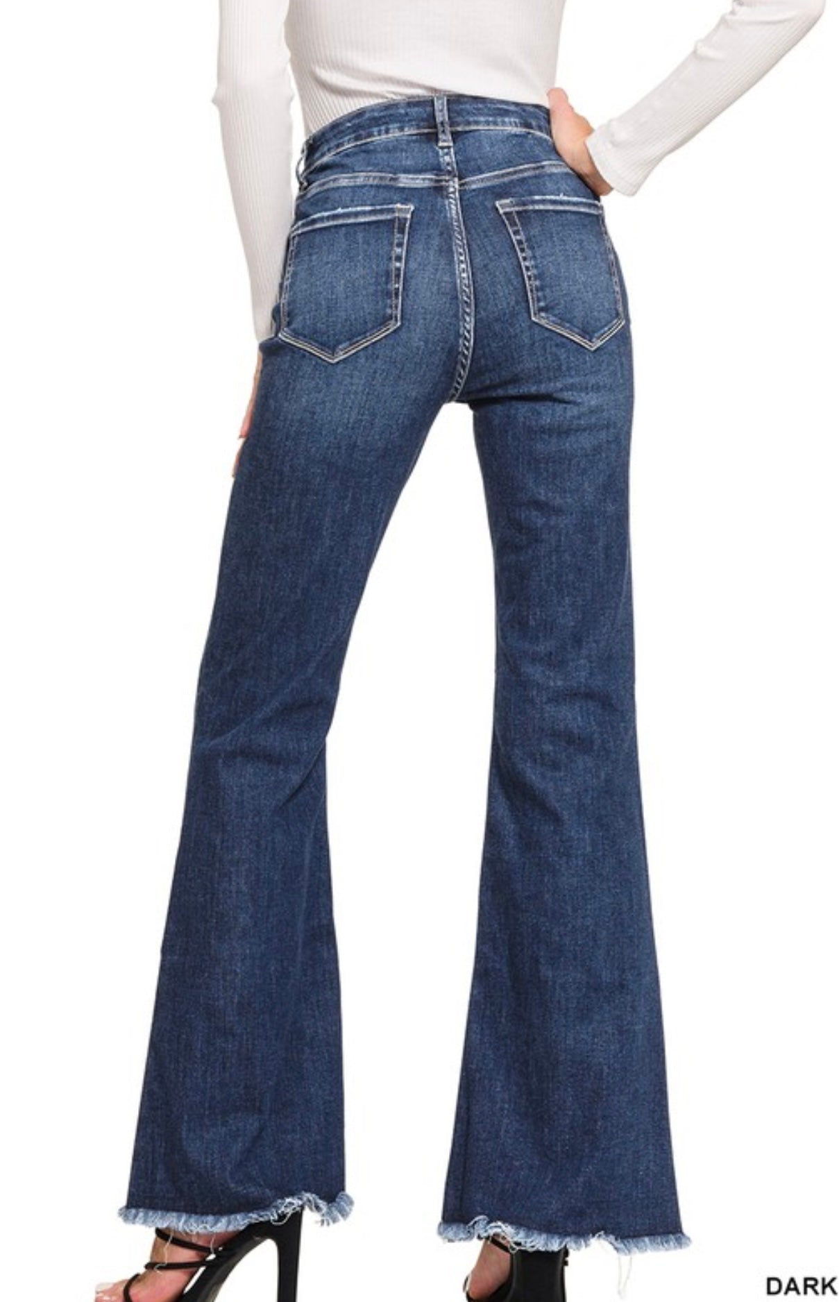 Flare Jeans Frayed Hem