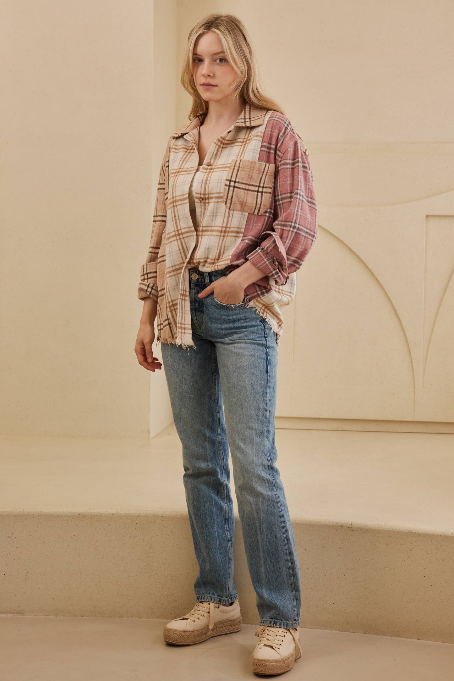 Shacket Plaid Color Block