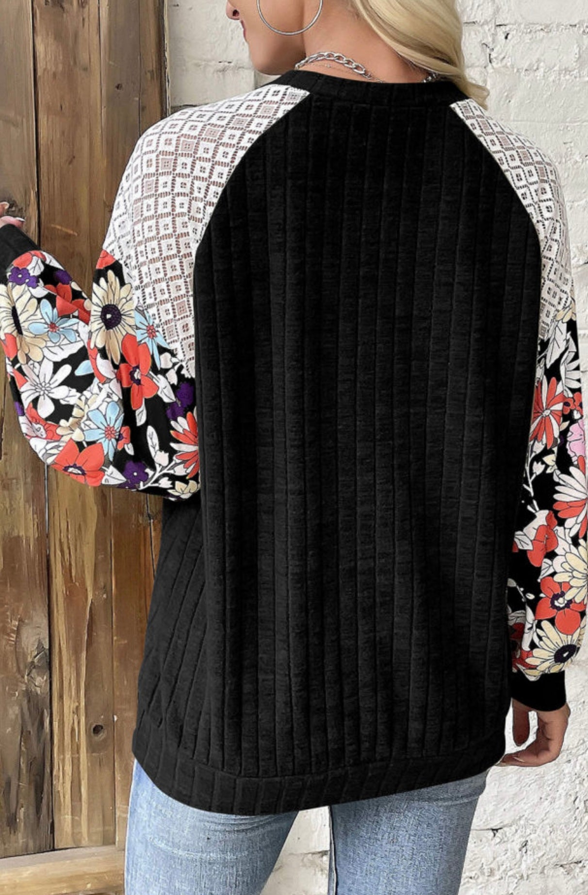 Top Floral Lace Patchwork