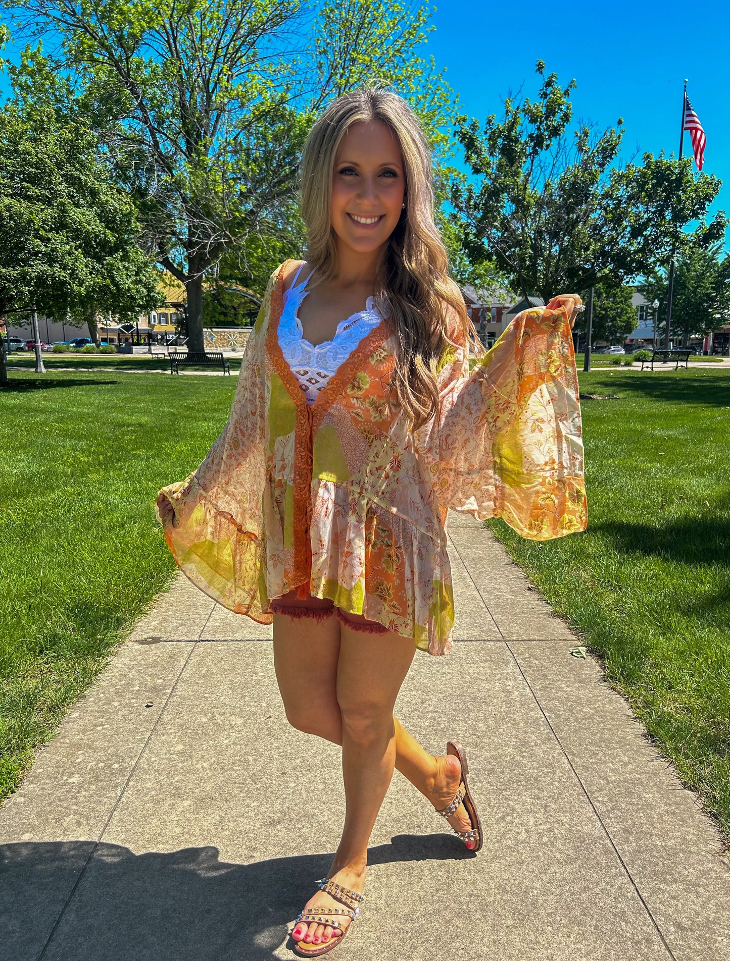 Kimono Boho Ruffle Sleeve