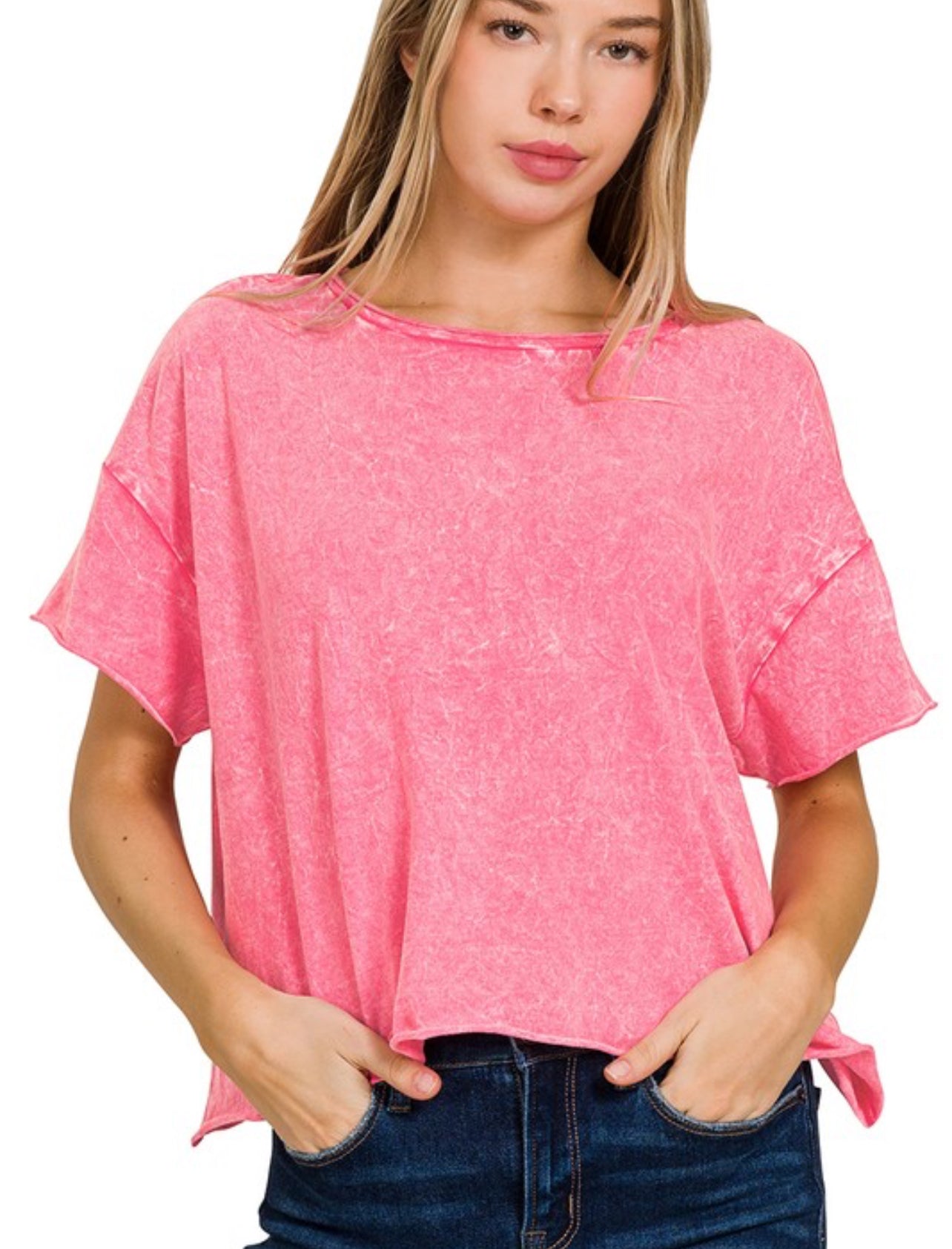 Tee Cropped Acid Wash