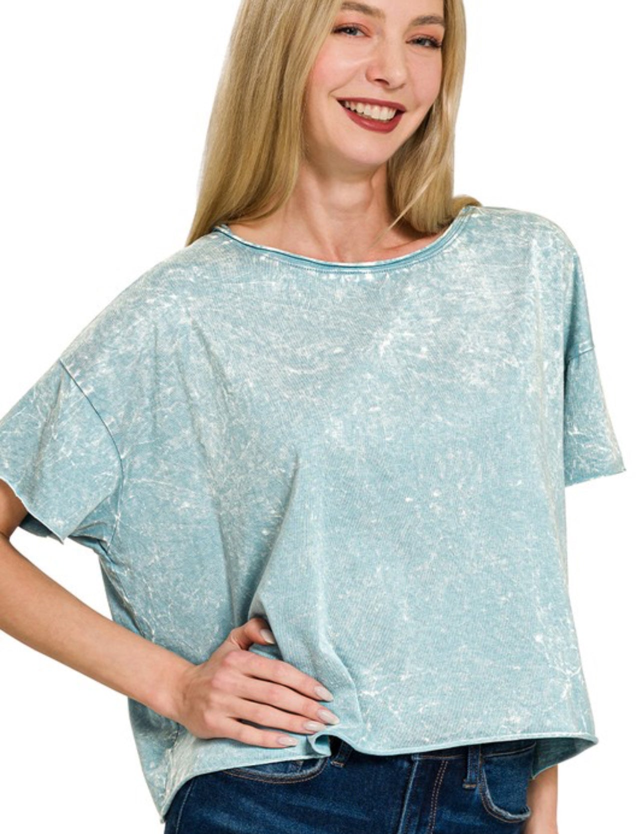 Tee Cropped Acid Wash