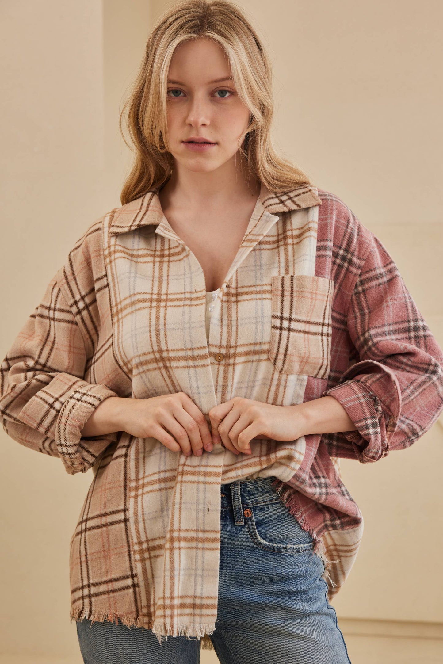 Shacket Plaid Color Block
