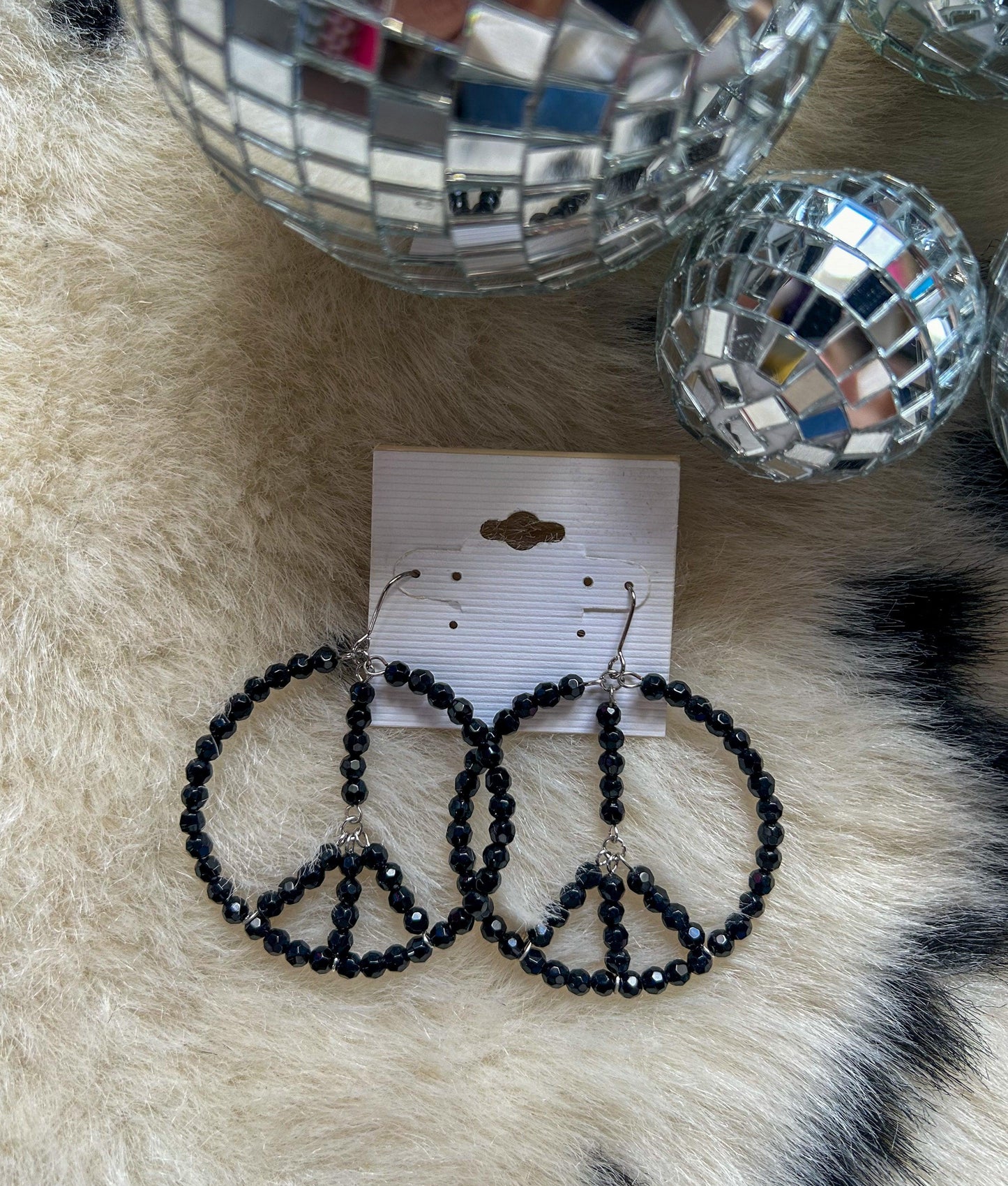 Beaded Peace Sign Hoop Earrings - BeLoved Boutique