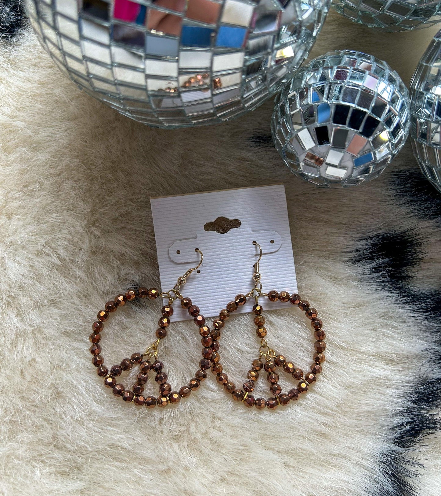 Beaded Peace Sign Hoop Earrings - BeLoved Boutique