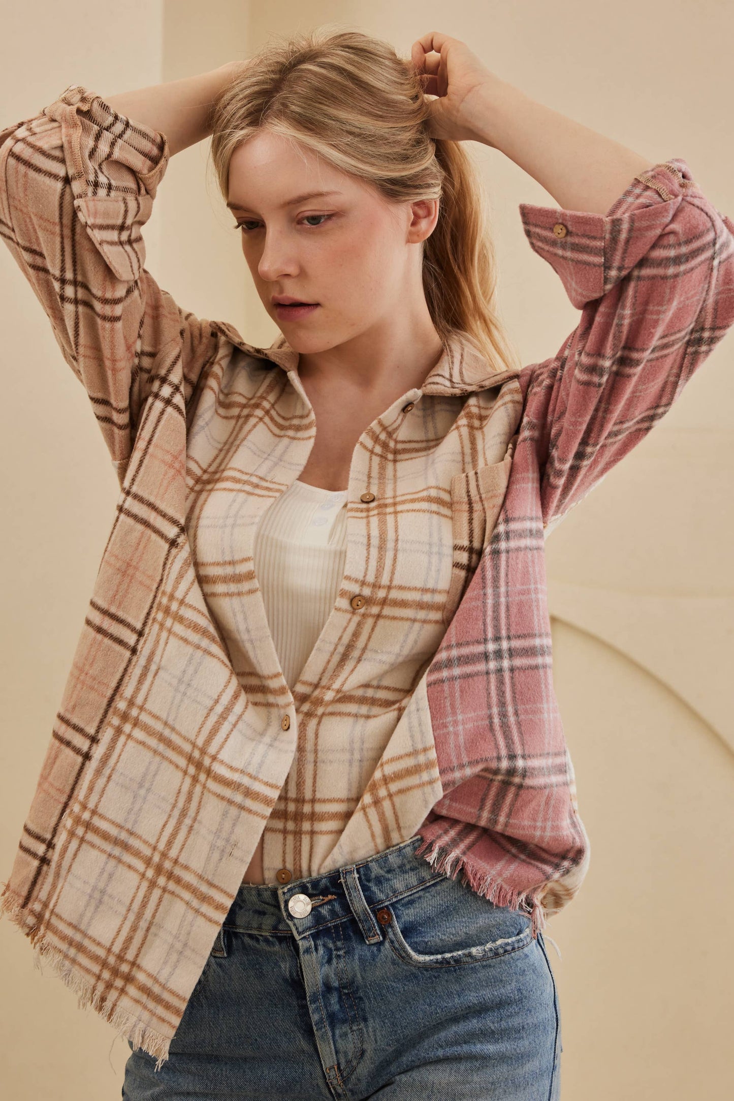Shacket Plaid Color Block