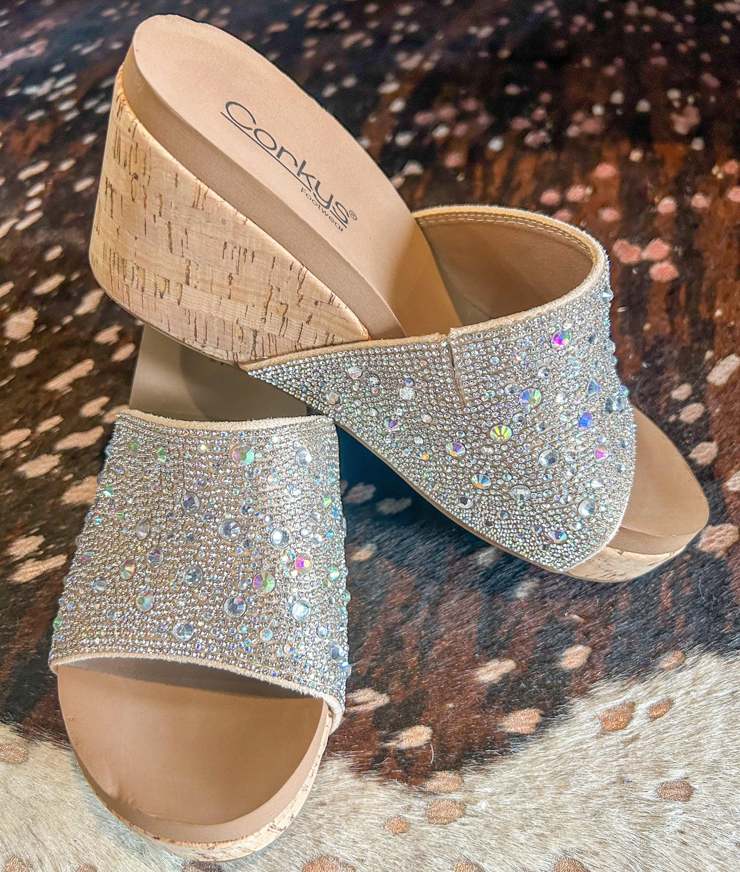 Corkys Sunlight Crystal Wedges - BeLoved Boutique