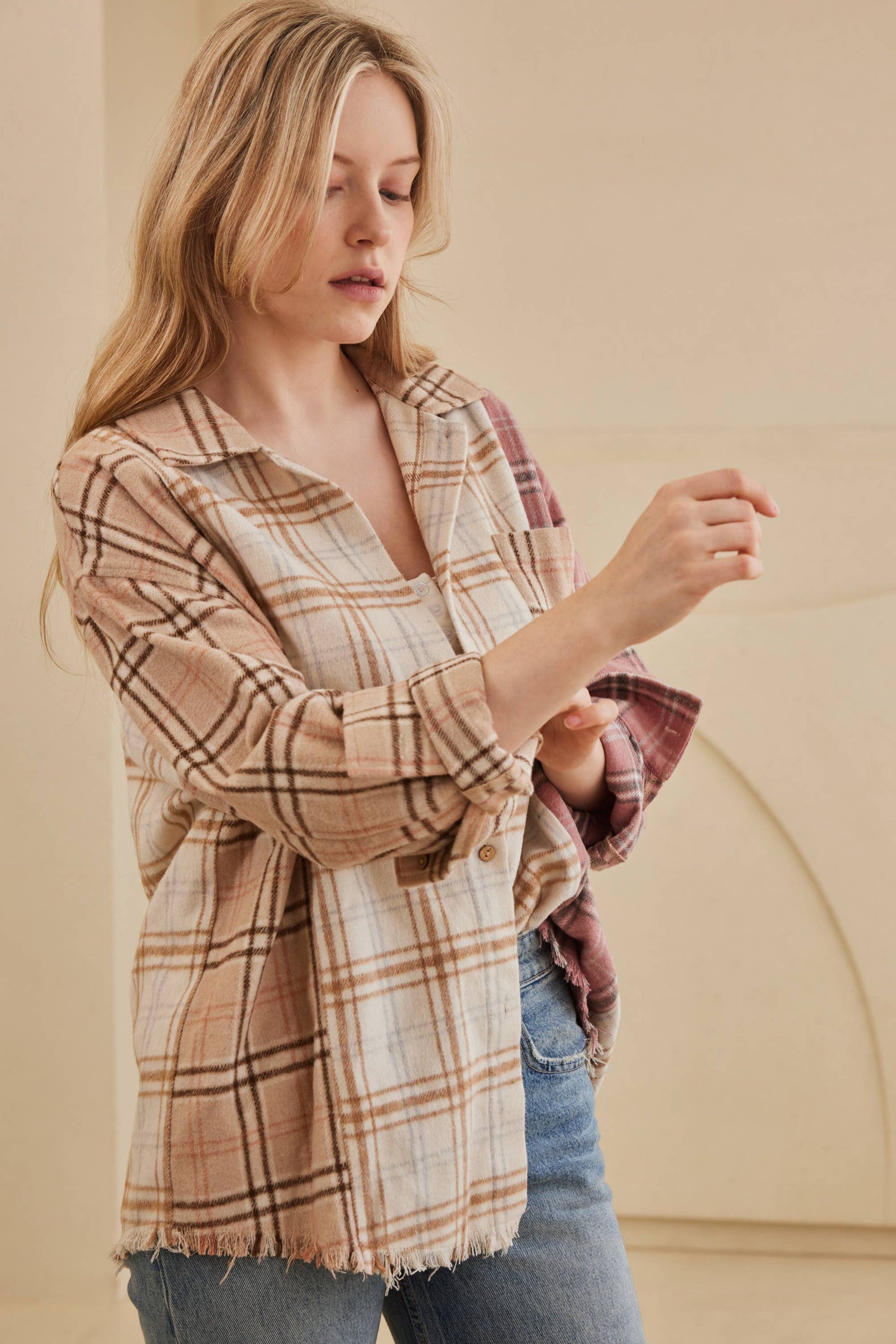 Shacket Plaid Color Block