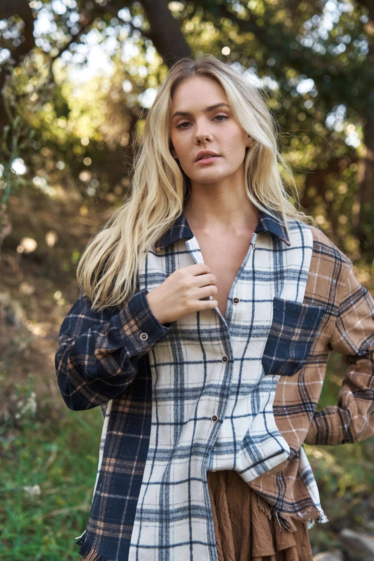 Shacket Plaid Color Block