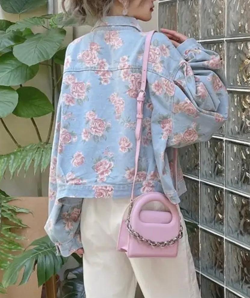 Flower Print Denim Jacket - BeLoved Boutique