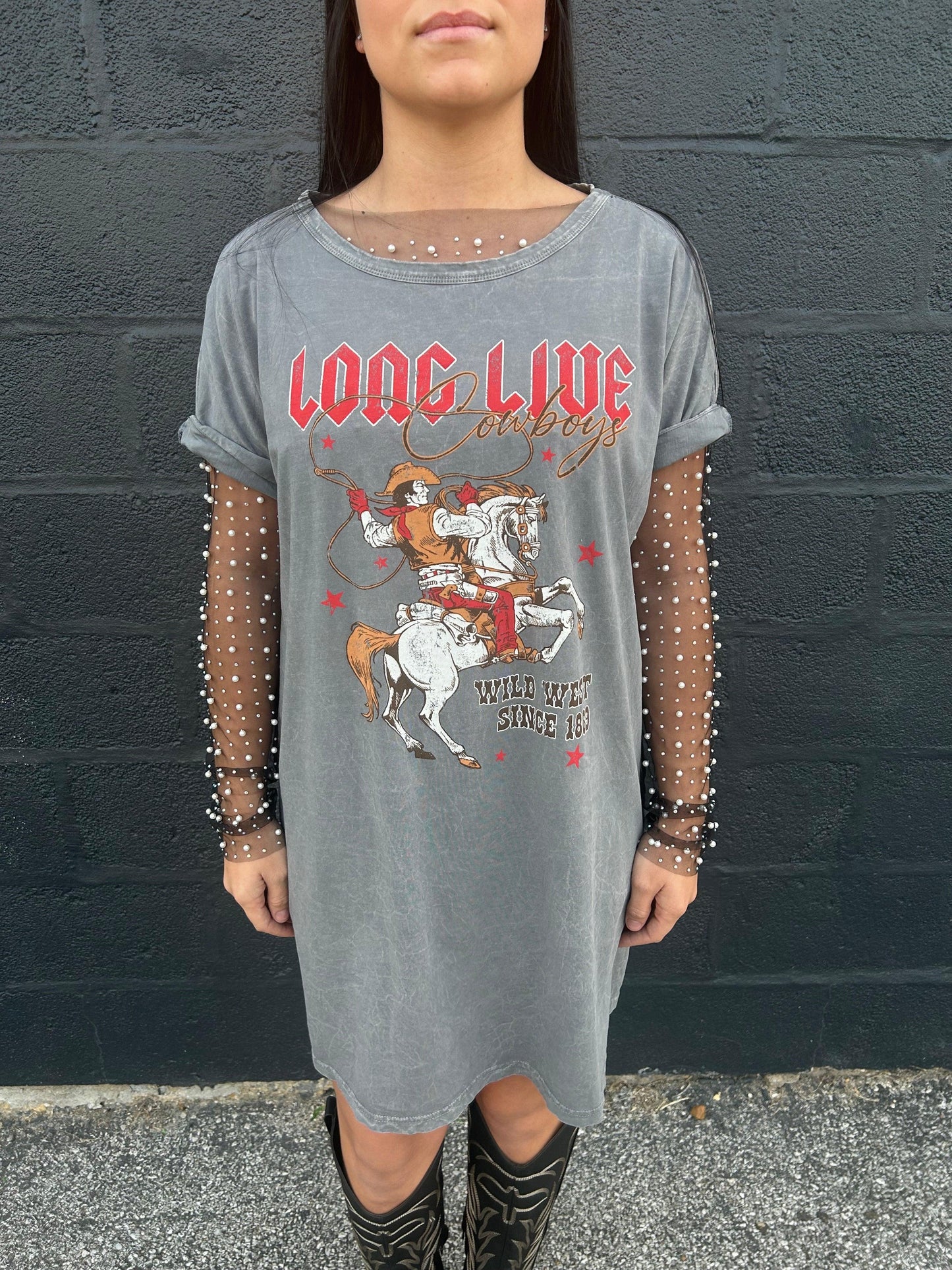 Mineral Wash Graphic Dress - BeLoved Boutique