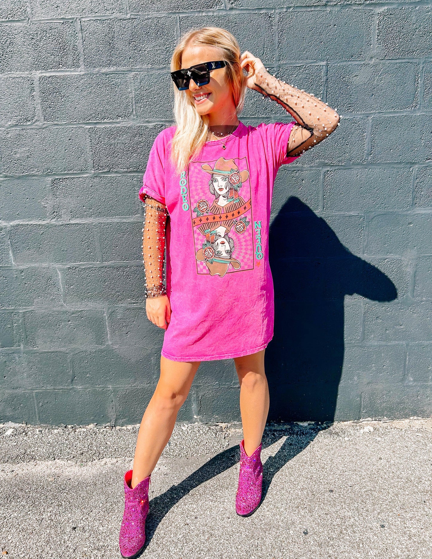 Mineral Wash Graphic Dress - BeLoved Boutique