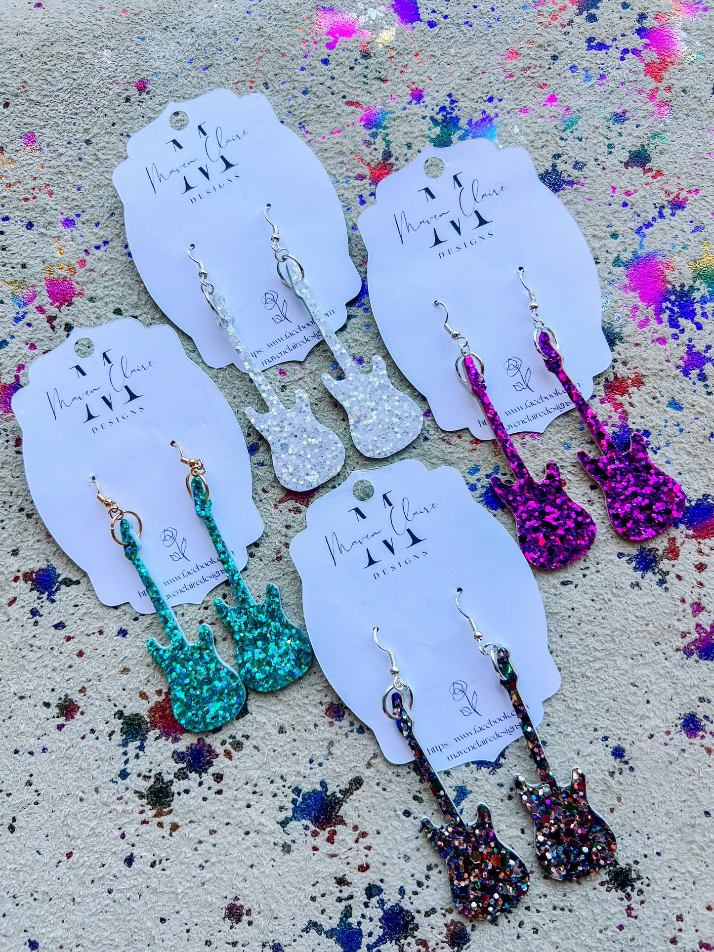 Nashville Glitter Guitar Earrings - BeLoved Boutique