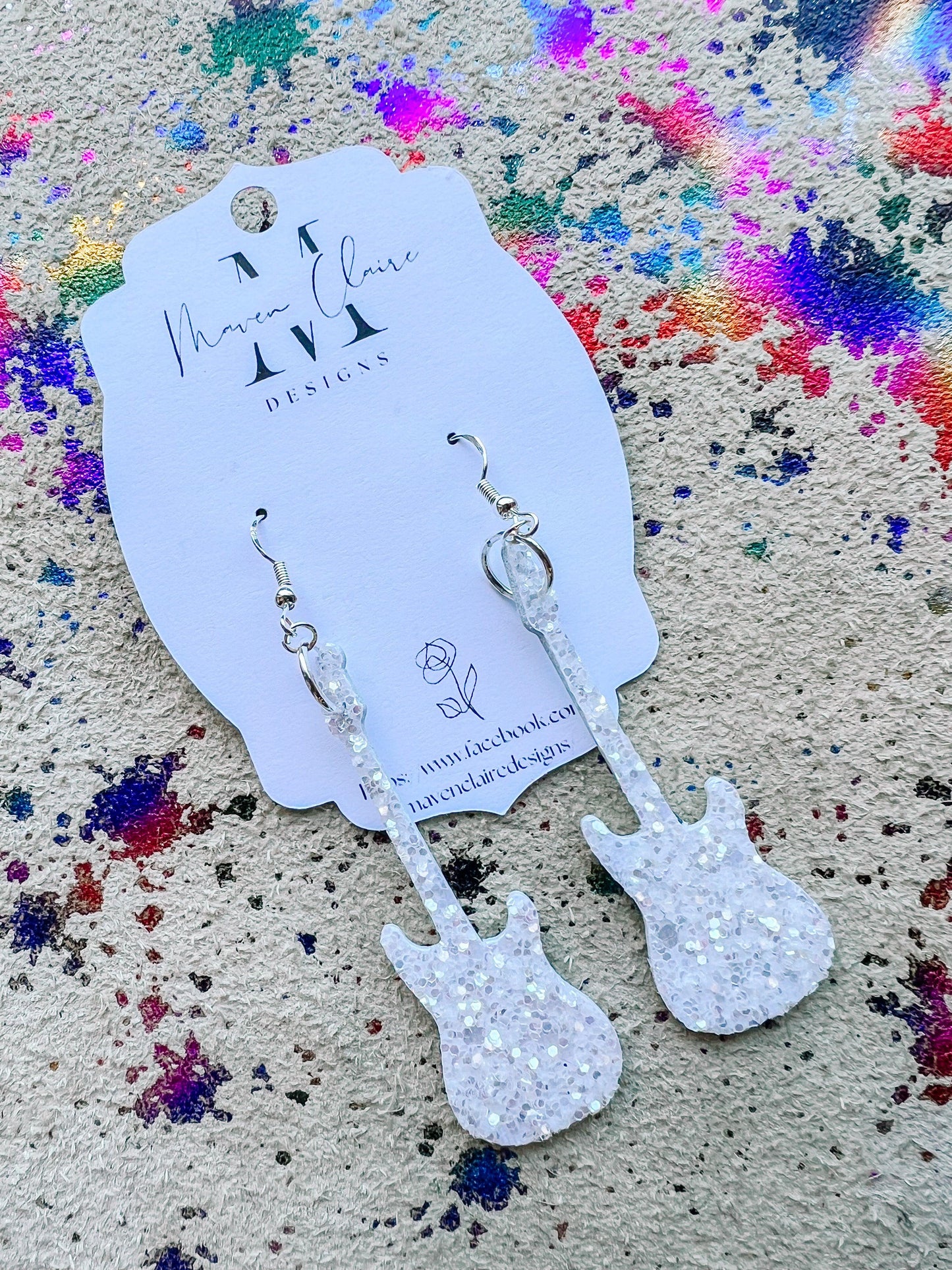 Nashville Glitter Guitar Earrings - BeLoved Boutique