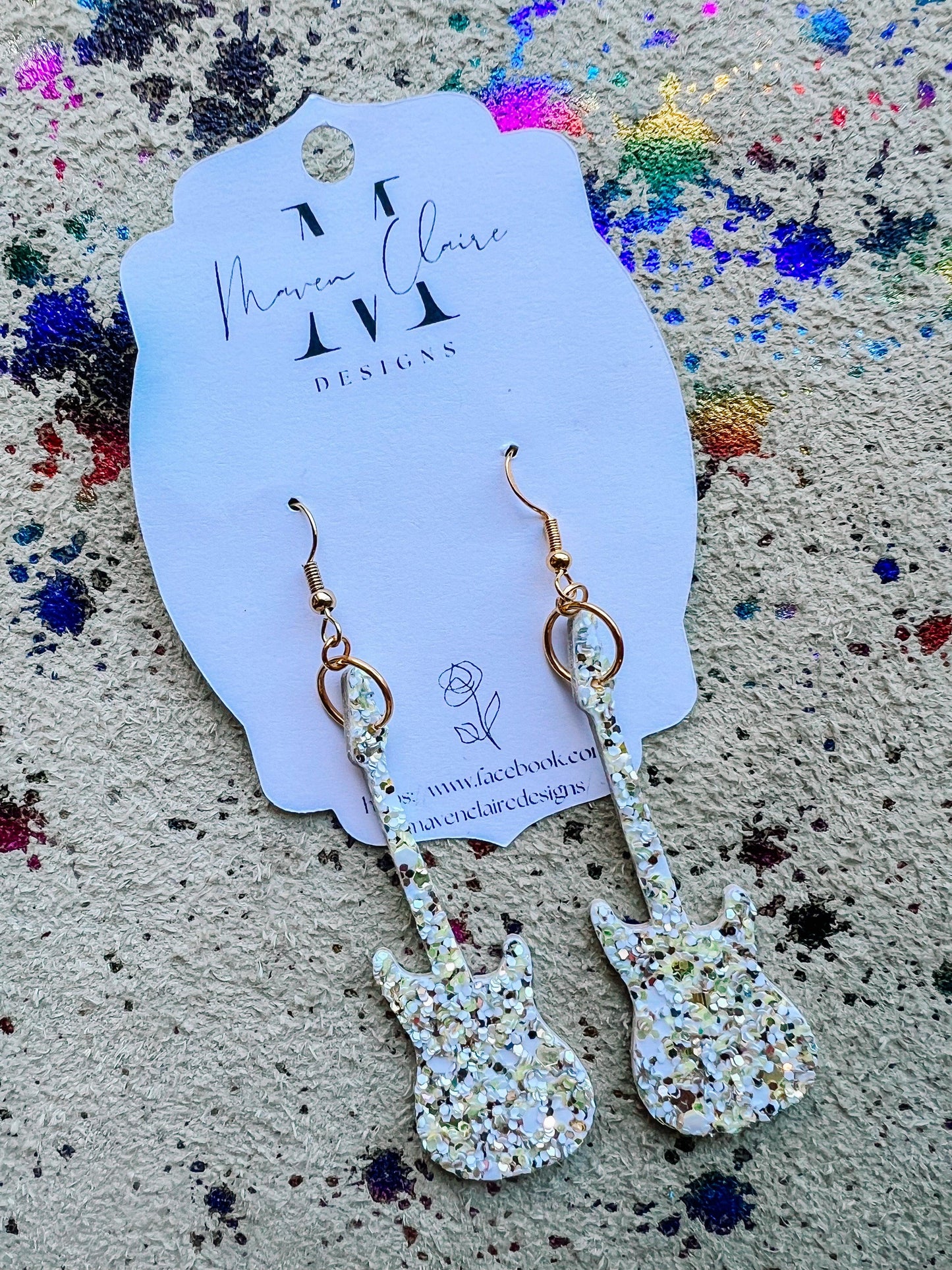 Nashville Glitter Guitar Earrings - BeLoved Boutique