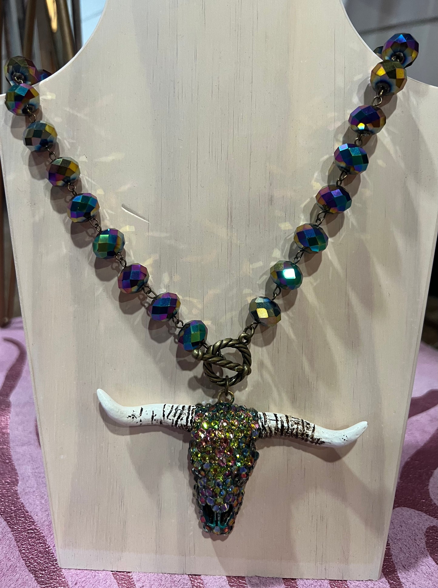 Rhinestone Longhorn Necklace - BeLoved Boutique