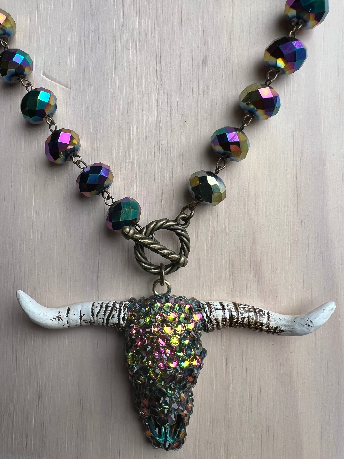 Rhinestone Longhorn Necklace - BeLoved Boutique