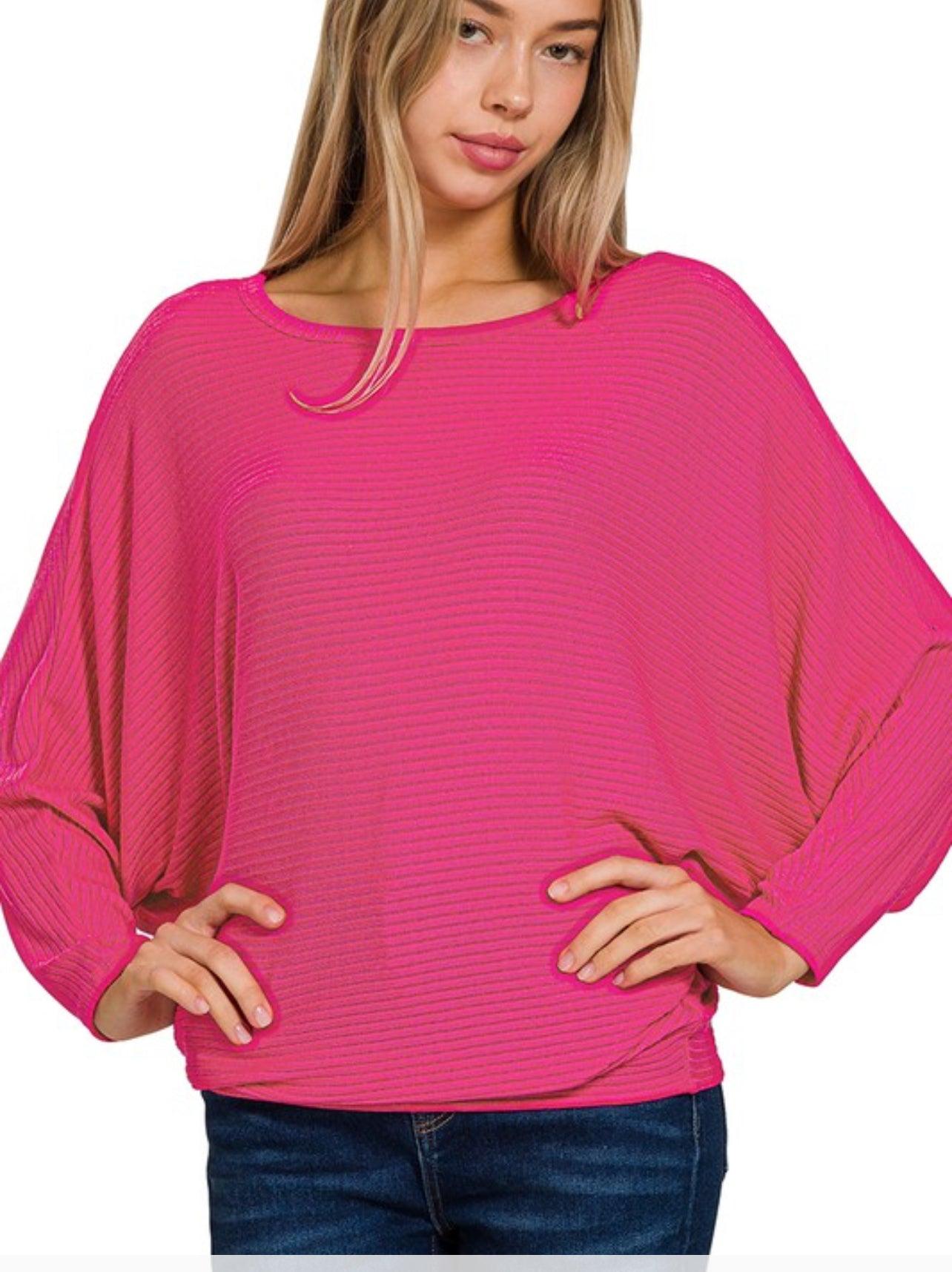Ribbed Batwing Sweater - BeLoved Boutique
