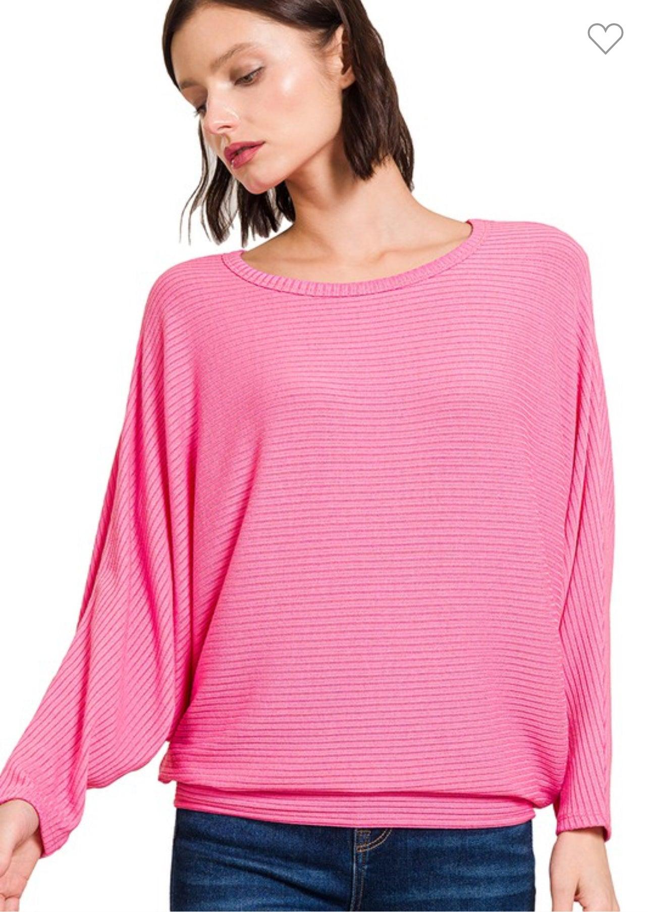Ribbed Batwing Sweater - BeLoved Boutique