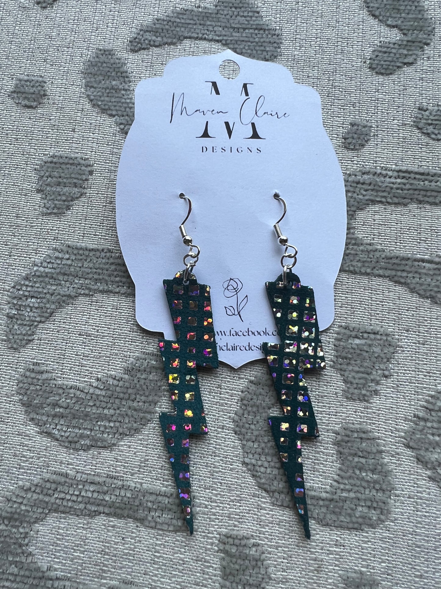 Shimmer Lightning Bolt Earrings - BeLoved Boutique
