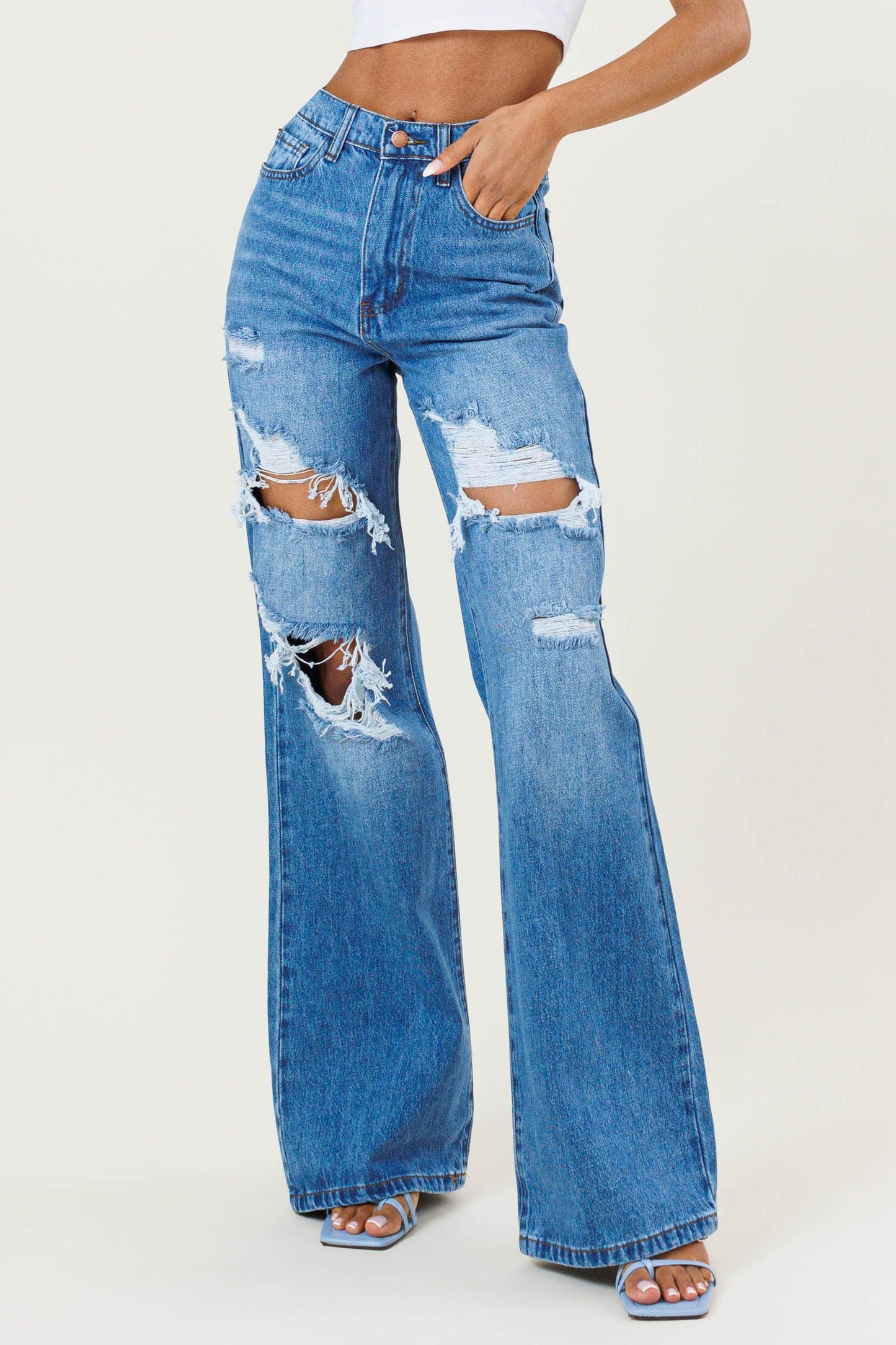 Wide Leg Mom Jeans - BeLoved Boutique