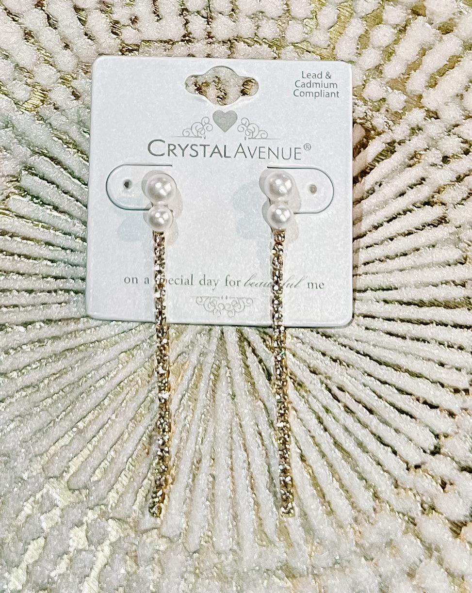 Pearl Rhinestone Dangle Earrings - BeLoved Boutique