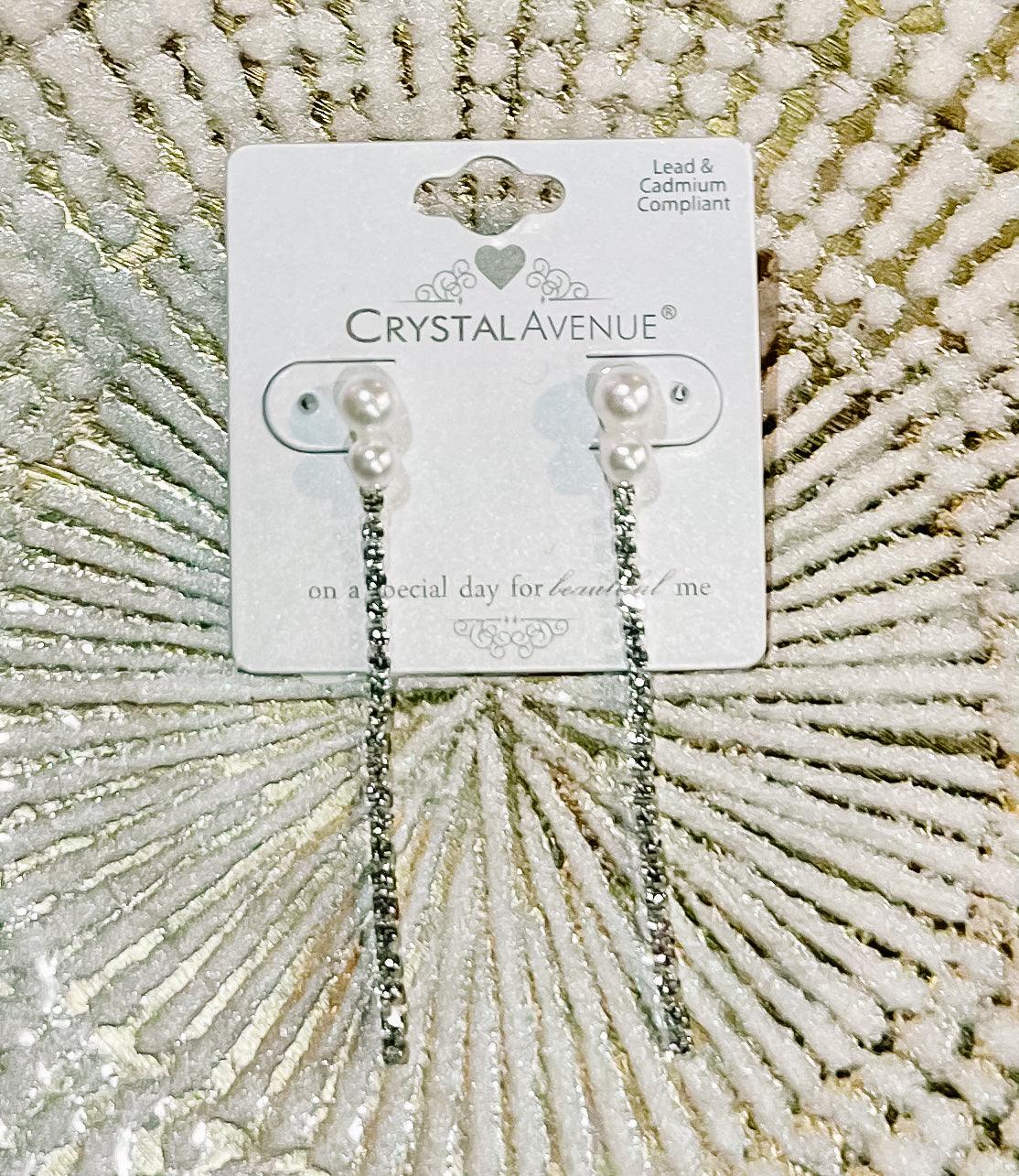 Pearl Rhinestone Dangle Earrings - BeLoved Boutique