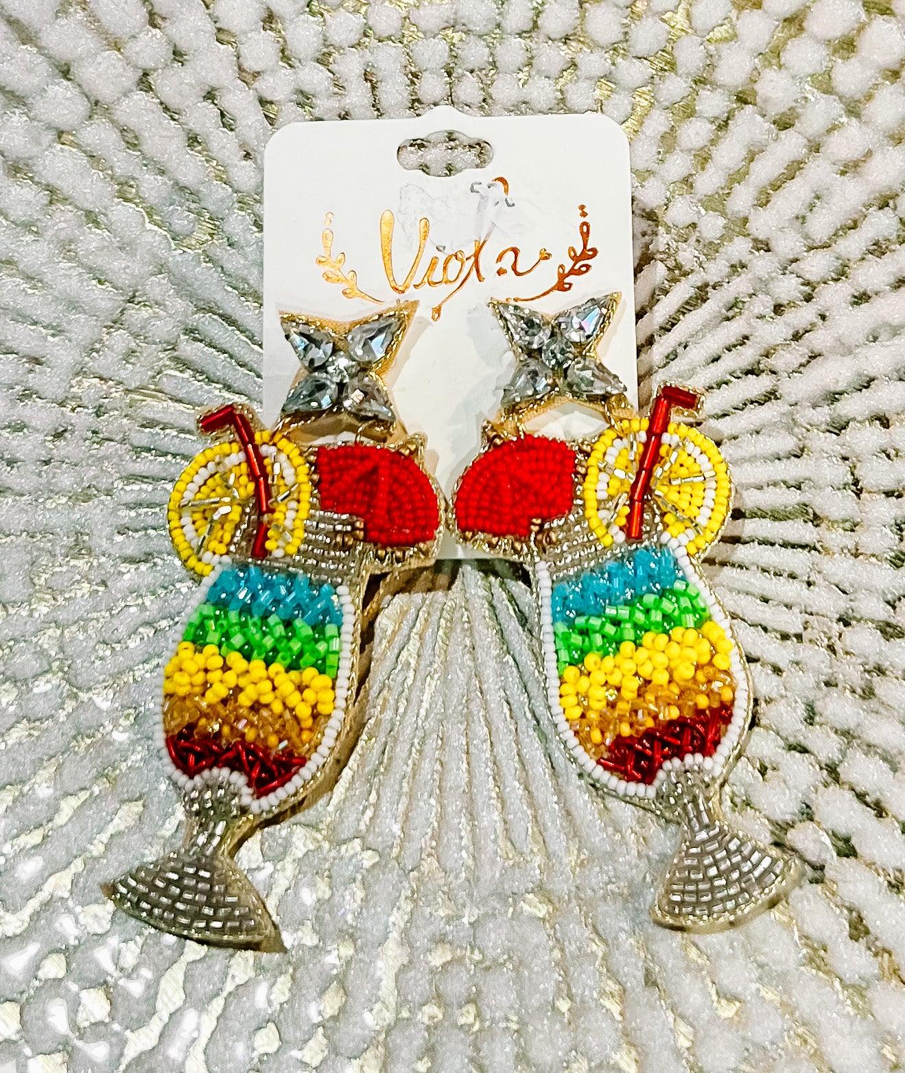 Tropical Drink Bead Earrings - BeLoved Boutique