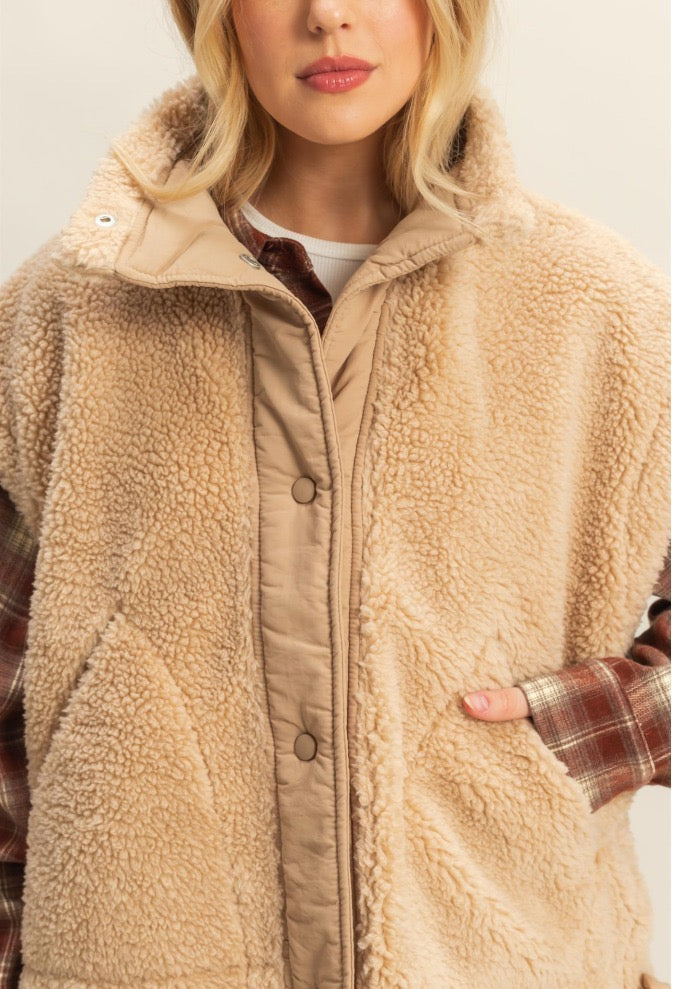 Oversized Sherpa Vest