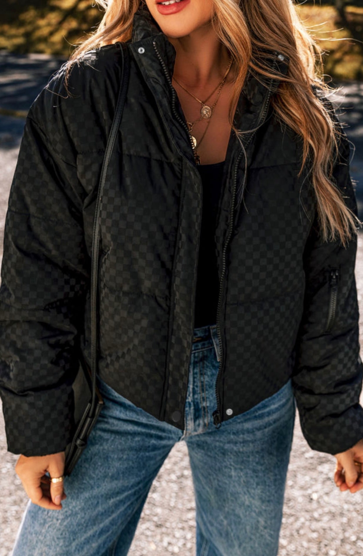 Jacket Puffer Checkered