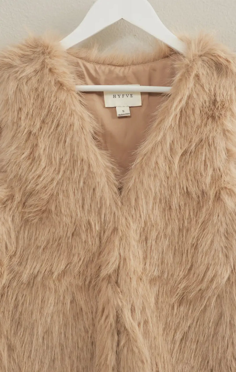 Faux Fur Open Vest