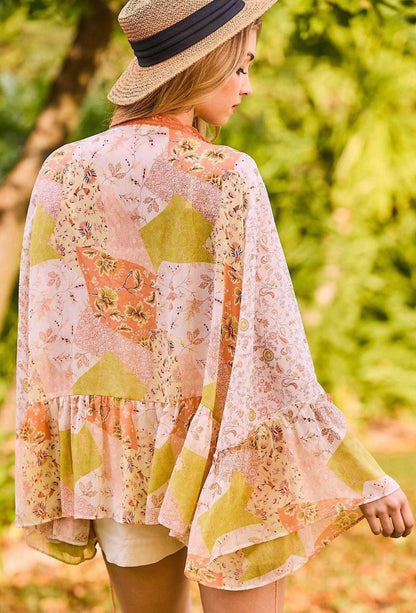 Kimono Boho Ruffle Sleeve