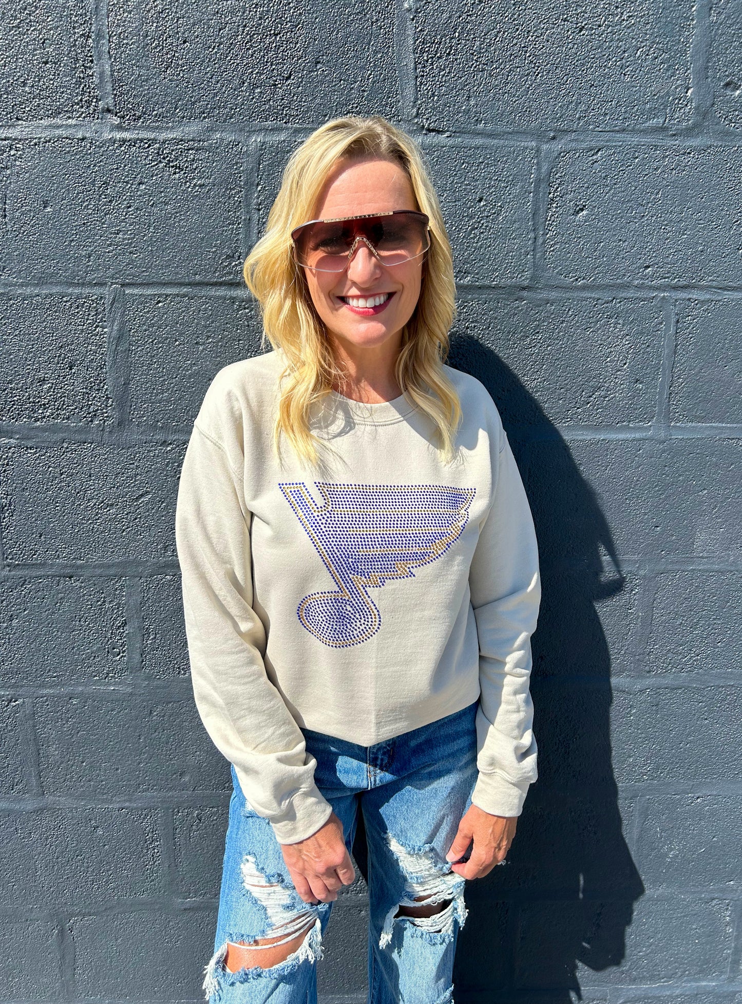 Blues Sweatshirt Rhinestone