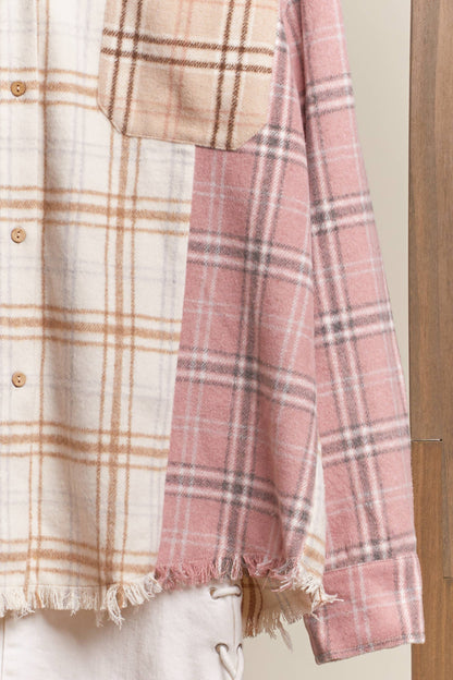 Shacket Plaid Color Block