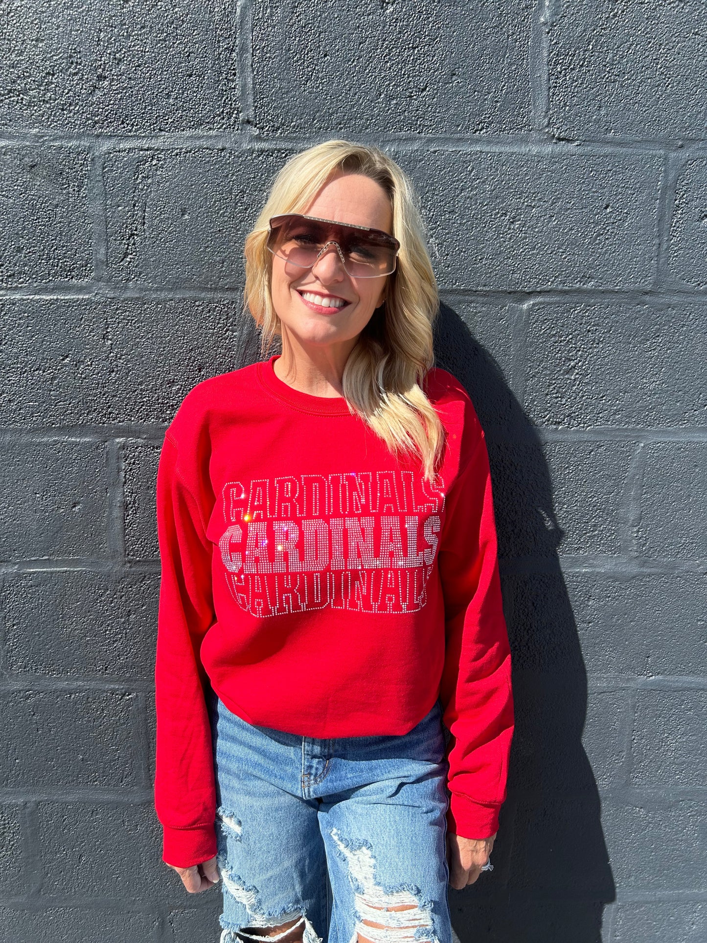 Cardinals Sweatshirt Rhinestone