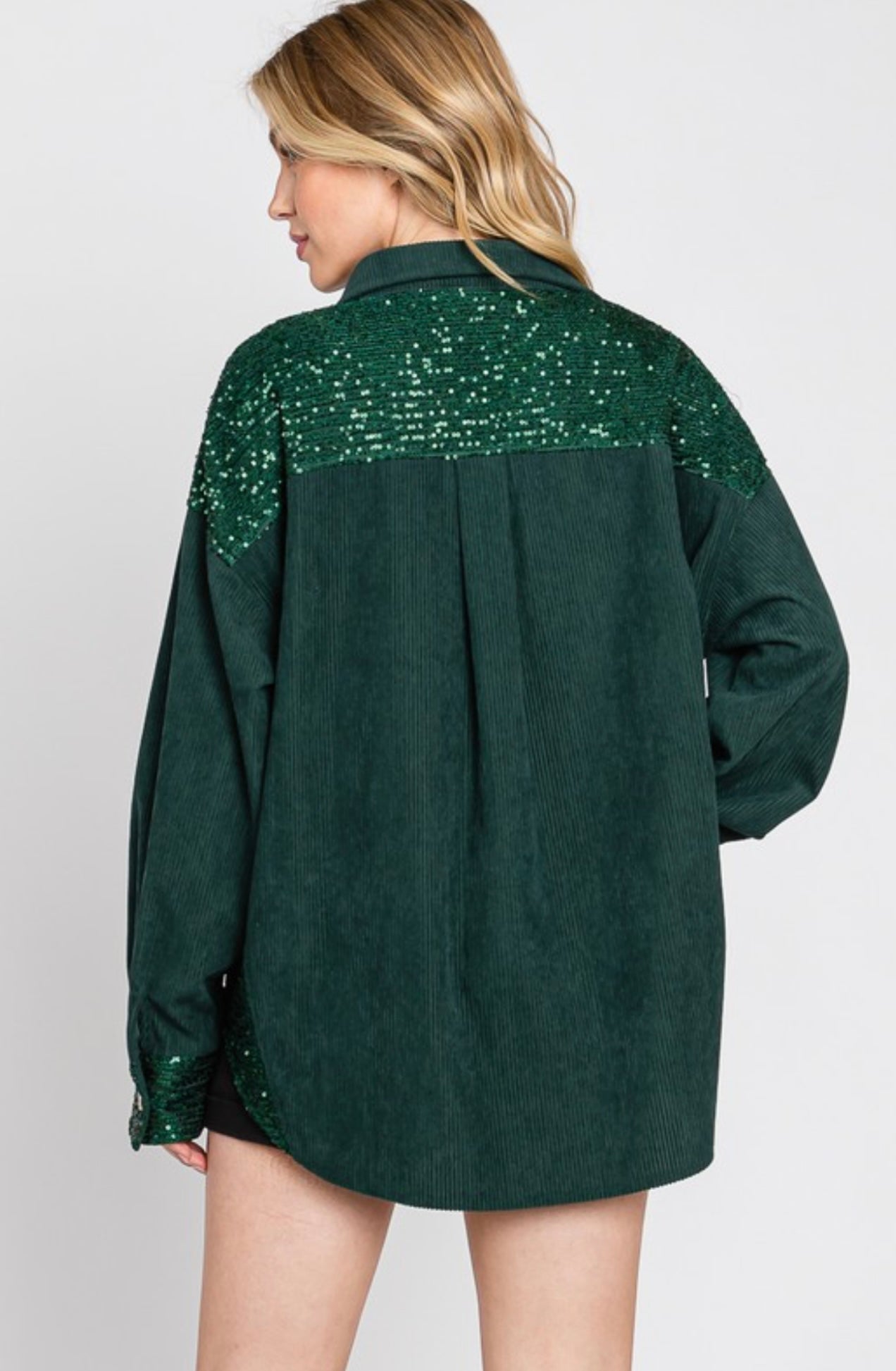 Shacket Sequins Corduroy Mix