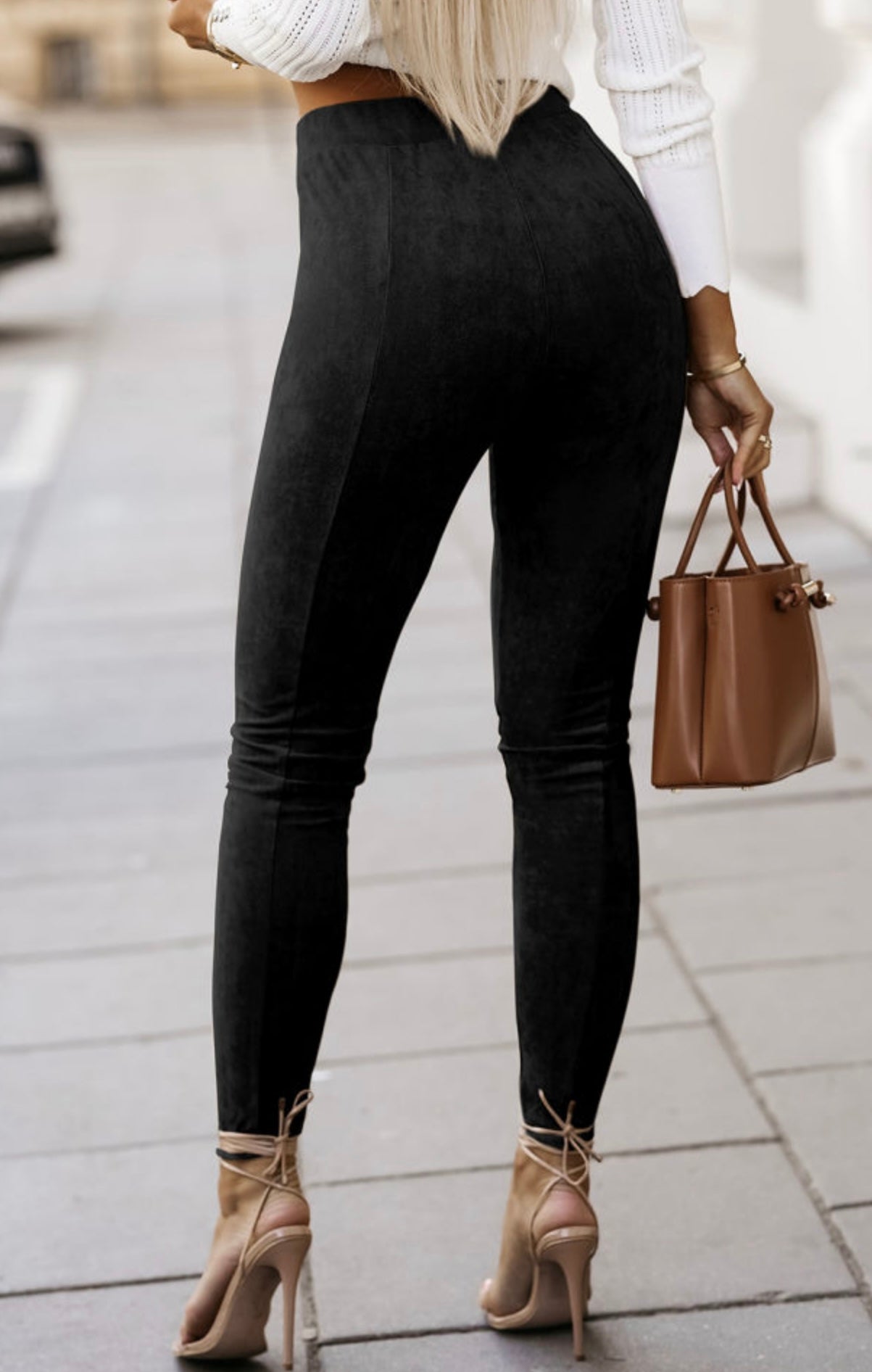 Leggings Faux Suede High Waist