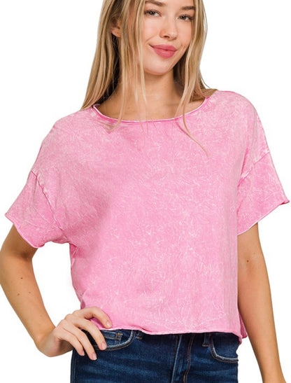 Tee Cropped Acid Wash