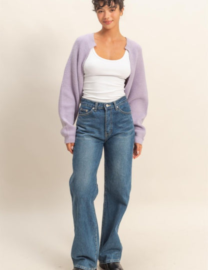 Cropped Shrug Cardigan Sweater