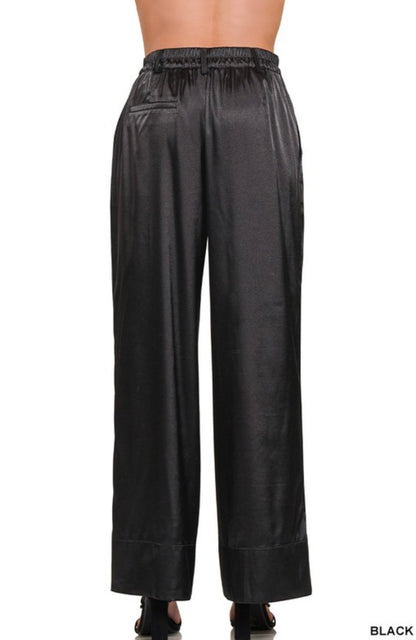 Satin Pants Wide Leg