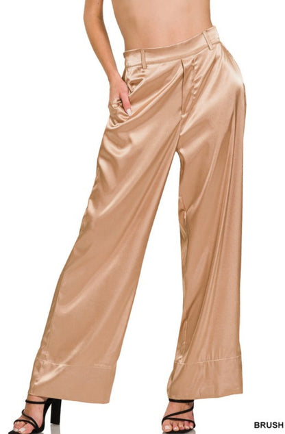 Satin Pants Wide Leg