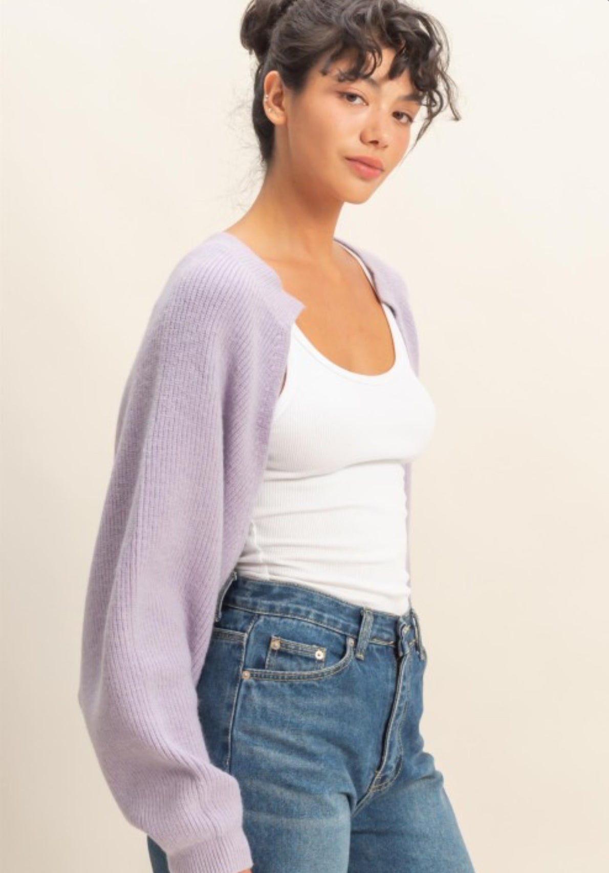 Cropped Shrug Cardigan Sweater