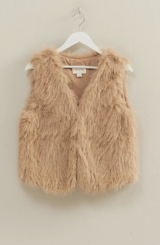 Faux Fur Open Vest