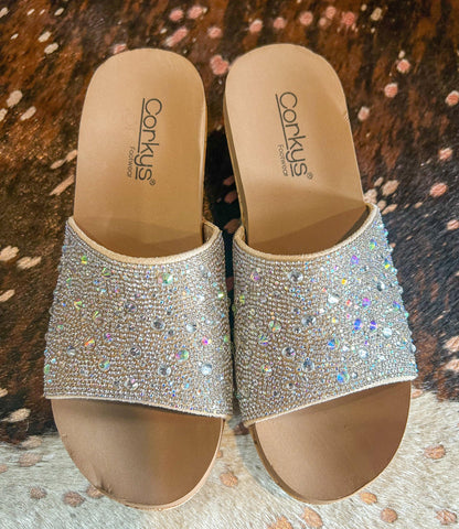 Corkys Sunlight Crystal Wedges - BeLoved Boutique 